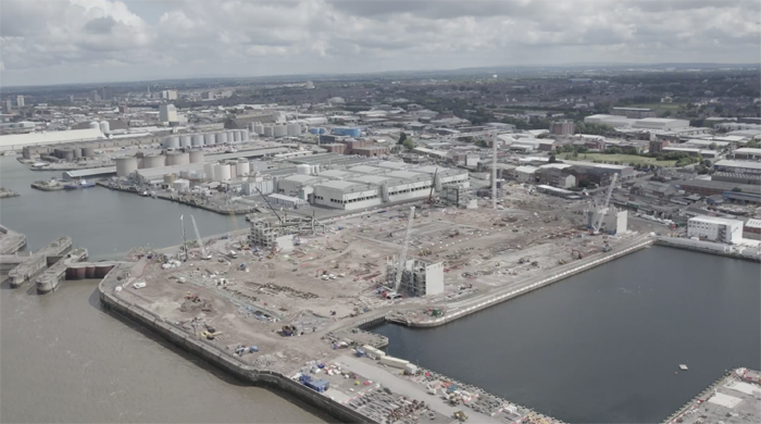 Work on the Bramley-Moore Dock continues to progress.<br />Everton FC