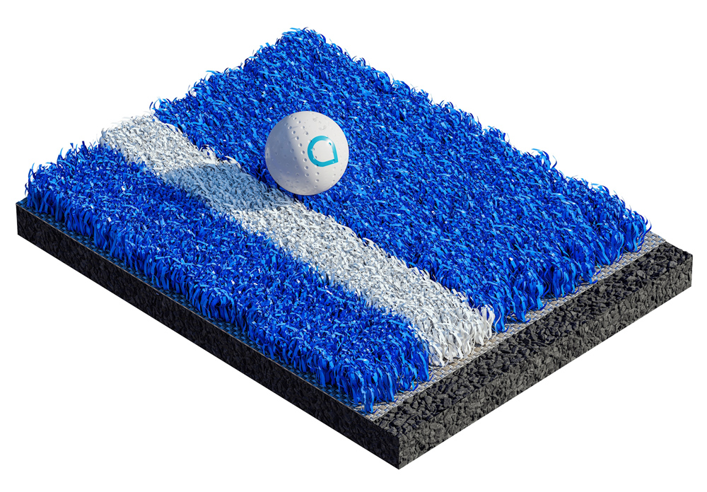 MakinH´s self-watering Rewetta® field hockey ball enables fast and precise field hockey play even on unwatered field hockey turf.<br />Image: Polytan/MakinH
