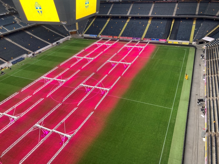 Top view of the LED440’s on the pitch. <br/>Image: SGL