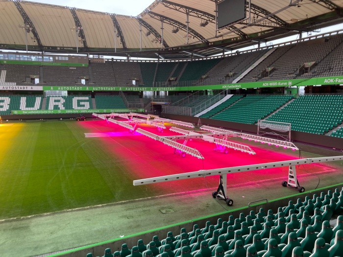 The three LED440’s on the south end of the pitch.<br />Image: SGL