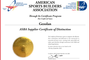 Certificate for sports flooring specialist