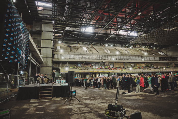 The topping-out ceremony was held at Manchester’s new multifunctional arena.<br />Co-op Live