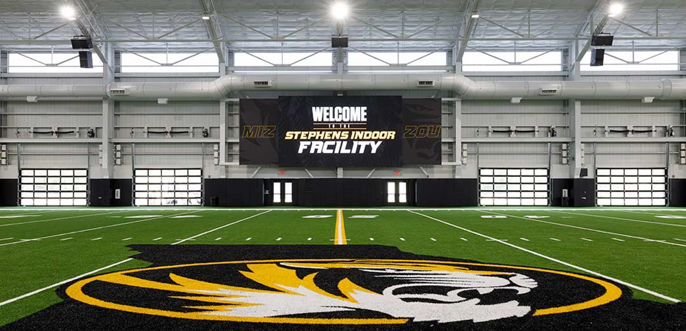 Indoor practices in Missouri are going next level with video, replays and more.<br />Image: Daktronics